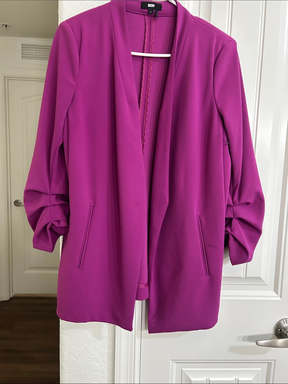 DKNY Women's Magenta Open-Front Blazer